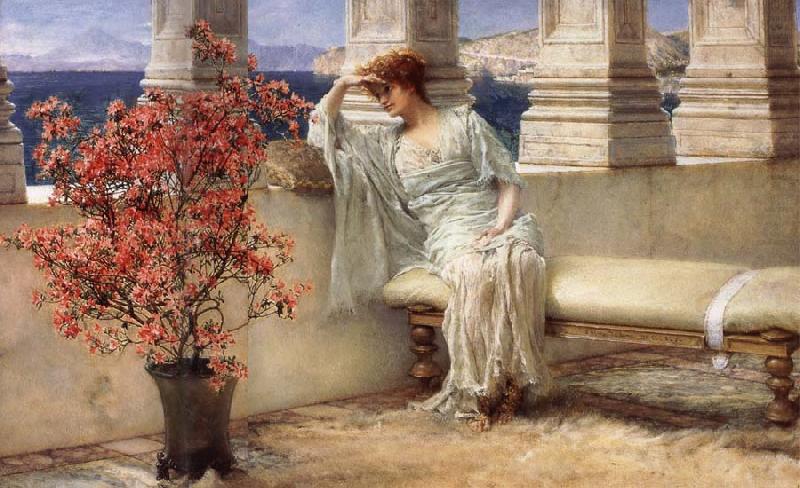 Sir Lawrence Alma-Tadema,OM.RA,RWS Her Eyes are with Her Thoughts and They are Far away china oil painting image